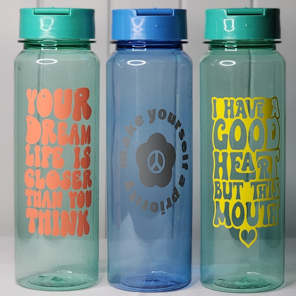 3pc Motivational Water Bottles Set